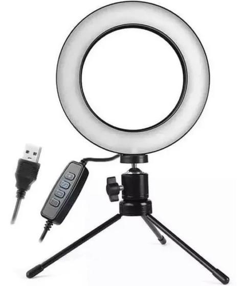 Imagem de Ring Light Iluminador Selfie Makeup + Tripé De Mesa Luz Led