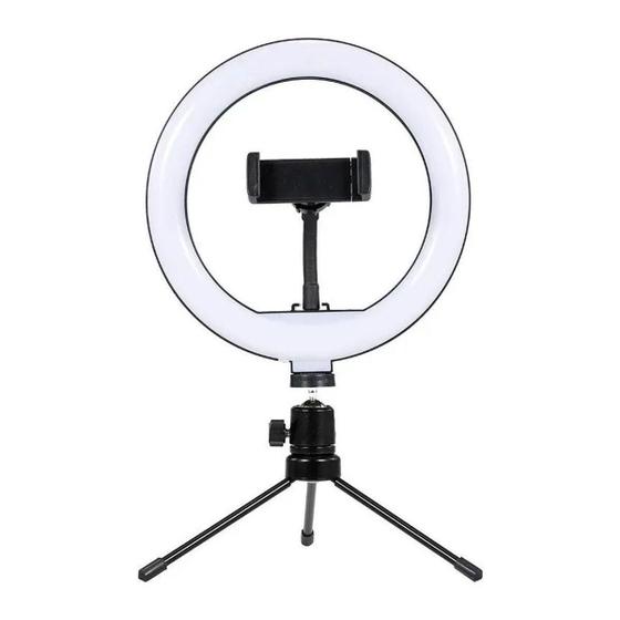 Imagem de Ring Light Lampada Luz Led Iluminador Anel 16Cm 6 Pol Tripé