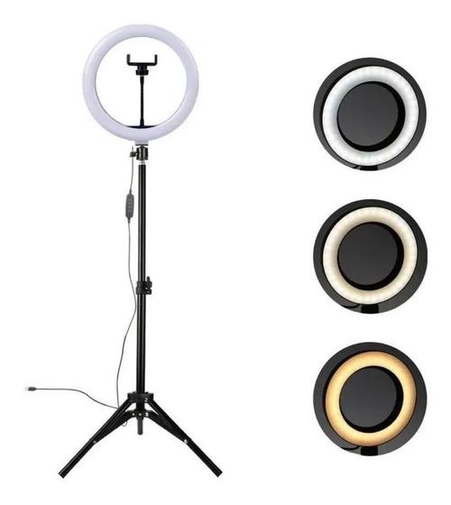 Imagem de Ring Light Led Iluminador 26cm + Tripé Completo Oferta