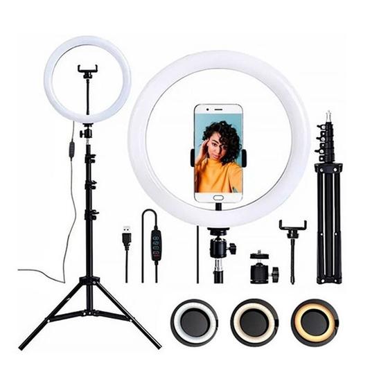 Ring Light Led Iluminador 30cm 12 Polegadas 2,1m Tripé 210cm Menor preço em Ring Light Led Iluminador 30cm 12 Polegadas 2,1m Tripé 210cm