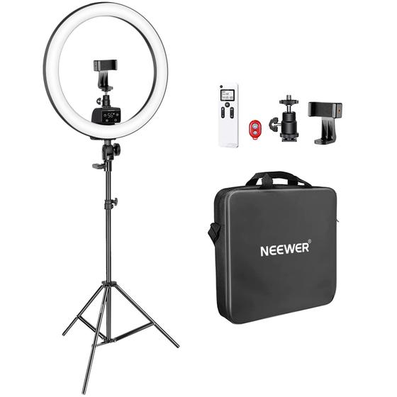 Imagem de Ring Light LED Neewer de 16 Polegadas - 3200-5600K - com Suporte