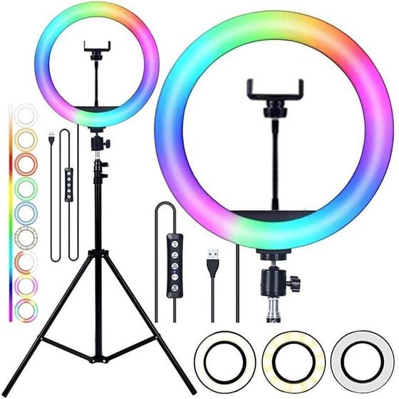 Imagem de Ring Light Rgb 10 Polegadas Com Tripé 2M