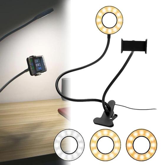 Ring Light Telefone Celular Iluminação Luz Led Articulado Com Suporte