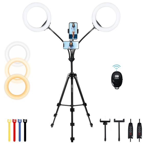 Imagem de Ring Light Xeneo DR-X8 20cm com Suporte para Tripé e 2 Suportes para Celular