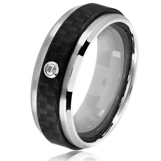 Imagem de Ring West Coast Jewelry, fibra de carbono, aço inoxidável, masculino