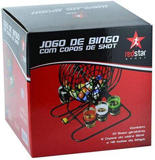 Imagem de Rio de Ouro Jogo de Bingo Red Star 55 Peças com Roleta - Wellmix