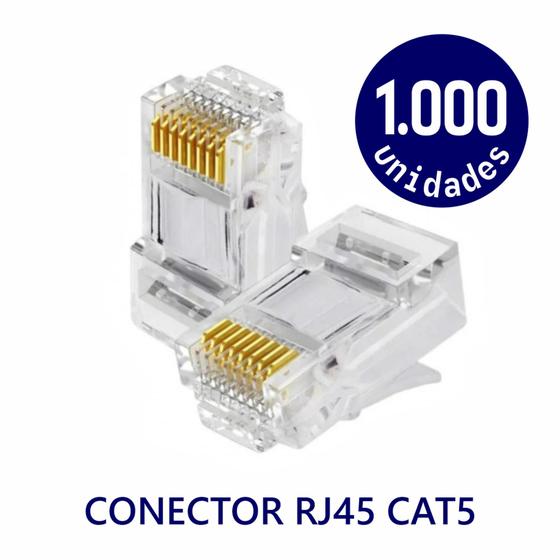 Rj45 conector macho cat5 pacote com 1000 unidades - TEM - Emenda para ...
