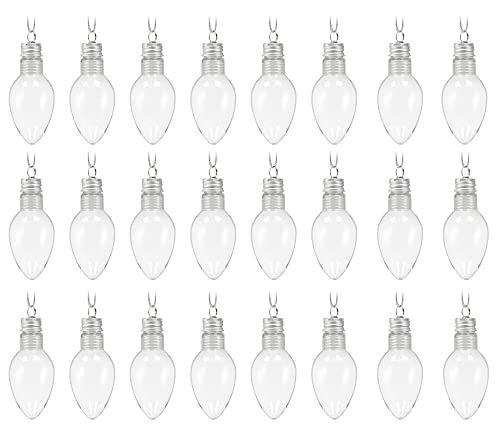 Imagem de RN'D Toys Clear Fillable Ornaments - Shatterproof Plástico Transparente Artesanato Ornamento Bulb Decoração para DIY Natal Lâmpada Ornament Set - Pack de 24