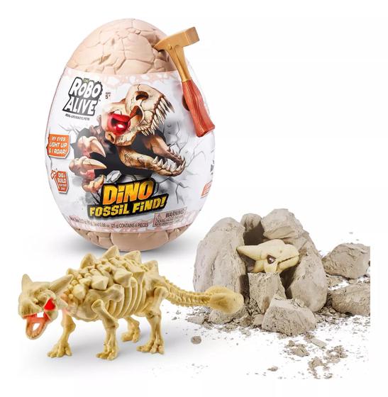Imagem de Robo Alive Dino Fossil Surpresa De Dinossauro Fóssil Robótico Bege