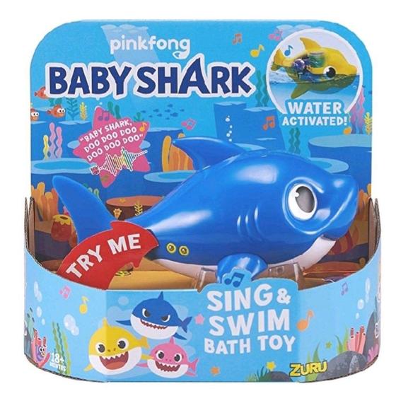 Imagem de Robô Alive Júnior Brinquedo para Banho Baby Shark Azul - Candide