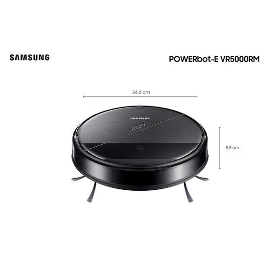Samsung Robô Aspirador 2 em 1 Preto VR5000RM (VR05R5050WK/AZ) — Aspira e Passa Pano, Wi-Fi SmartThings