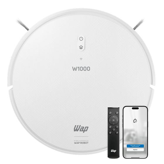 Imagem de Robô Aspirador Com Mapeamento Wap Robot W1000 Alexa Google Filtro Hepa WiFi C/ Sensor Obstáculos