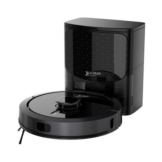 Robô Aspirador e Passa Pano KABUM! smart 900 - 5 Modos de Limpeza, Base 2 em 1, Mapeamento 3D - 127v - Preto - KBSF009 Imagem de Robô Aspirador e Passa Pano KABUM! smart 900 - 5 Modos de Limpeza, Base 2 em 1, Mapeamento 3D - 127v - Preto - KBSF009