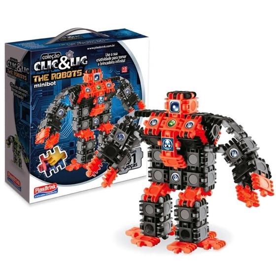 Imagem de Robô De Montar Clic E Lig The Robots Minibot 91pçs
