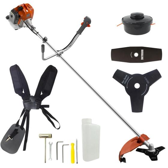 Imagem de Roçadeira Á Gasolina Tekna RL520ACN-TK 52cc 2HP KIT Completo de Multifunções de Corte Faca 3 Pontas, Faca 2 Pontas e Carretel Fio Nylon