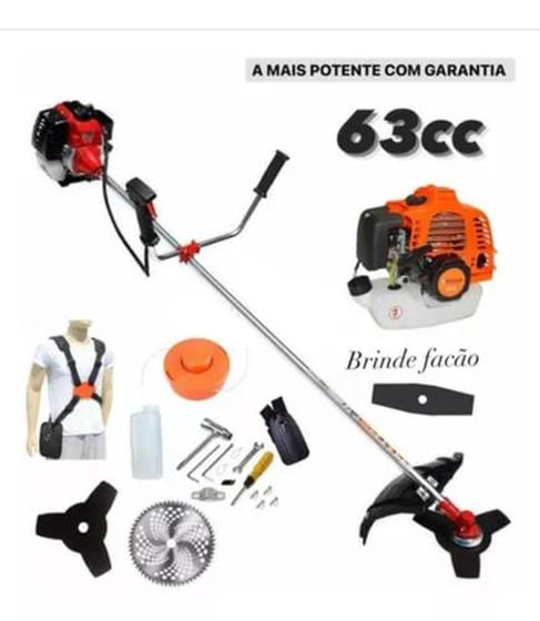 Roçadeira Gasolina Profissional 63cc Muito Potente +NF Menor preço em Roçadeira Gasolina Profissional 63cc Muito Potente +NF