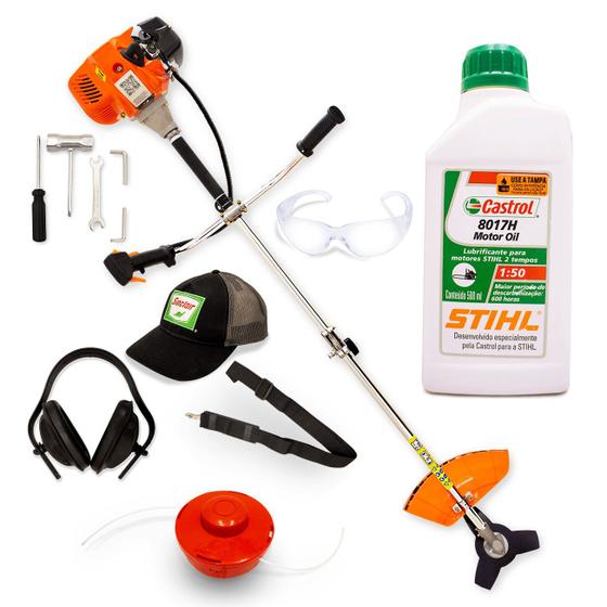 Roçadeira Gasolina Touro Cortador Grama 62cc + Óleo Stihl Menor preço em Roçadeira Gasolina Touro Cortador Grama 62cc + Óleo Stihl