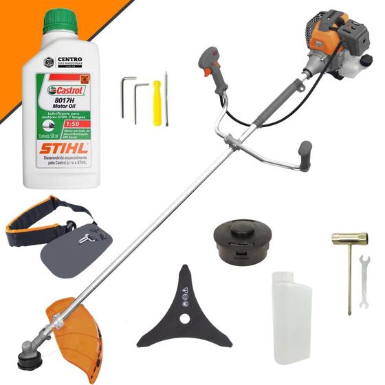 Imagem de Roçadeira Profissional Com Óleo Stihl RL430-P Plus Tekna Á Gasolina 2T 43cc 1,7HP de Potência Robusta e de Alta Performance Com Partida Leve e Fácil Modelo Completo Com Lâmina 3 Pontas e Carretel