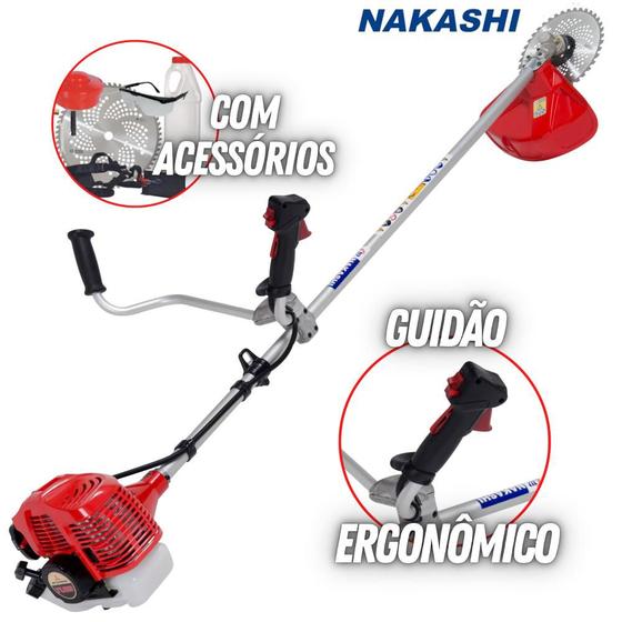 Imagem de Roçadeira Profissional Nakashi L331M Motor TU33 Com Lâmina Circular Para Cortes e Podas Mais Densas