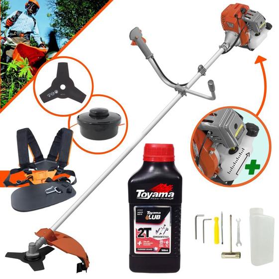Imagem de Roçadeira Profissional RL520AC-G2 Tekna Á Gasolina 2T 52cc 2HP de Potência Robusta e de Alta Performance Com Partida Leve e Fácil Modelo Completo Com Lâmina 3 Pontas e Cabeçote Nylon + ÓLEO TOYAMA 2T