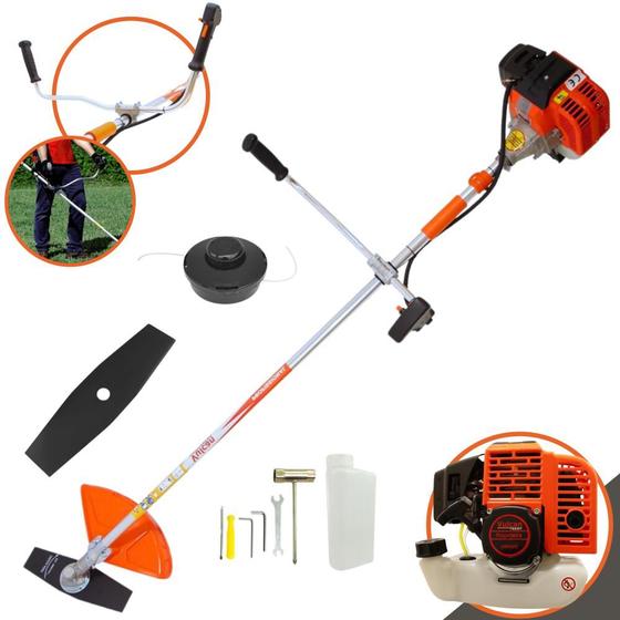 Imagem de Roçadeira Profissional Vulcan Lateral VR430S 2T 43CC 1,7HP Resistente com Cinto para Uso Transversal