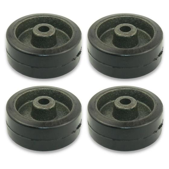 Imagem de Roda 312 Ferro com Borracha 150kg (4 un) - Preto