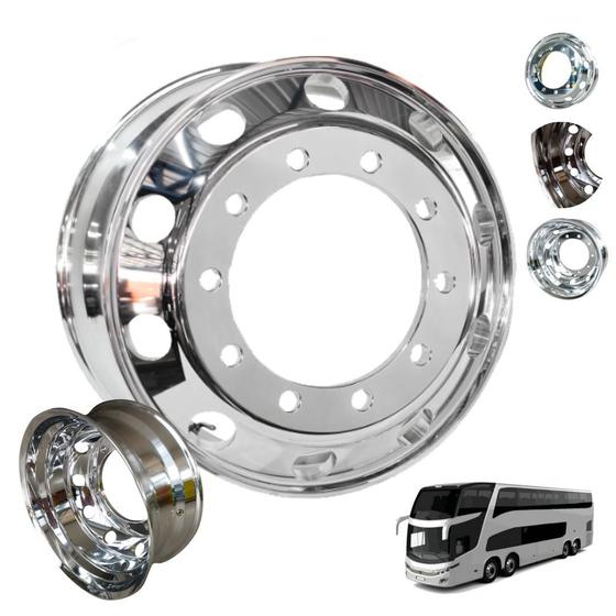 Imagem de Roda de Aluminio Alcoa P/Onibus Auto Brilho 22,5 x 8,25