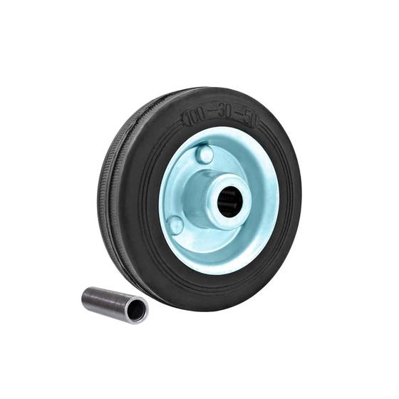 Imagem de Roda de Borracha 101,6 Mm X 12 Mm Com Rolamento Agulha E Eixo