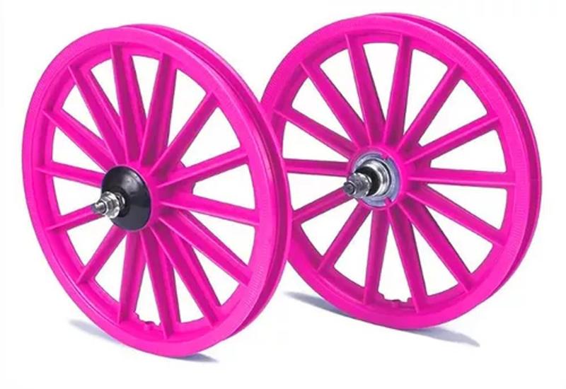 Imagem de Roda Dianteira Nylon Plástico Aro 16 Rosa Bicicleta Infantil Bike - Wester