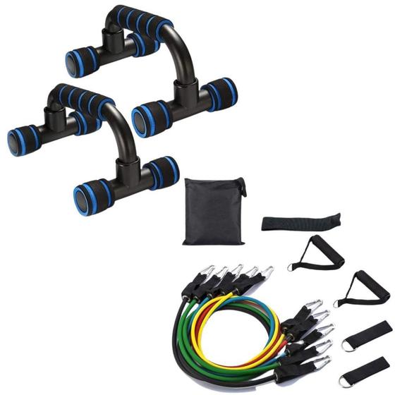 Imagem de Roda Rolo Abdominal Com Apoio Fixo Flexão +Elástico Extensor