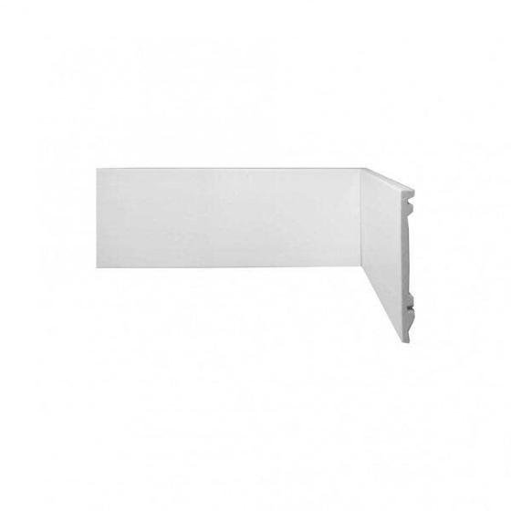 Imagem de Rodapé de Poliestireno 10cm x 15mm x 2,40m Liso Casa Grassi - caixa com 2,4 m - Branco