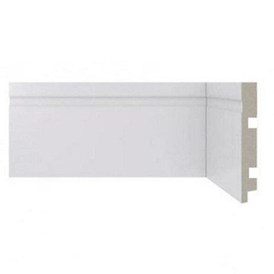 Imagem de Rodapé de Poliestireno 20cm x 15mm x 2,40m Frisado Casa Grassi - caixa com 2,4 m - Branco