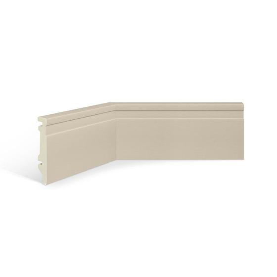 Imagem de Rodapé de Poliestireno EspaçoFloor 10cm Frisado Creme 100mm x 15mm x 2200mm