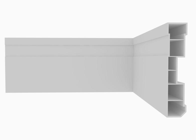 Rodapé De Pvc 7cm Branco 12 Metros Kit 5 Barras de 2,4M - Plasbil Imagem de Rodapé De Pvc 7cm Branco 12 Metros Kit 5 Barras de 2,4M