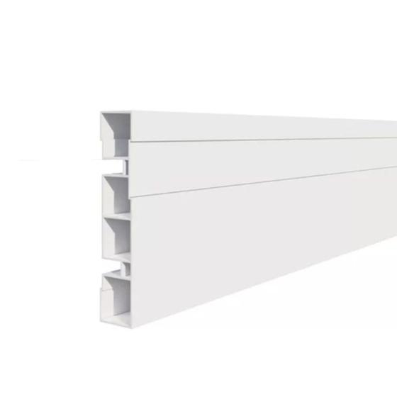 Rodapé De PVC Branco 7Cm Barra de 2,40 Metros Menor preço em Rodapé De PVC Branco 7Cm Barra de 2,40 Metros