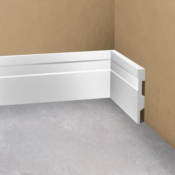 Rodapé Poliestireno 10cm Frisado Branco 2m RM Decor Menor preço em Rodapé Poliestireno 10cm Frisado Branco 2m RM Decor