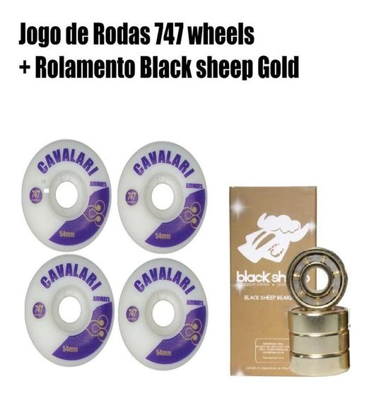 Imagem de Rodas 747 Wheels Cavalari54mm + Rolamento Black Sheep Gold