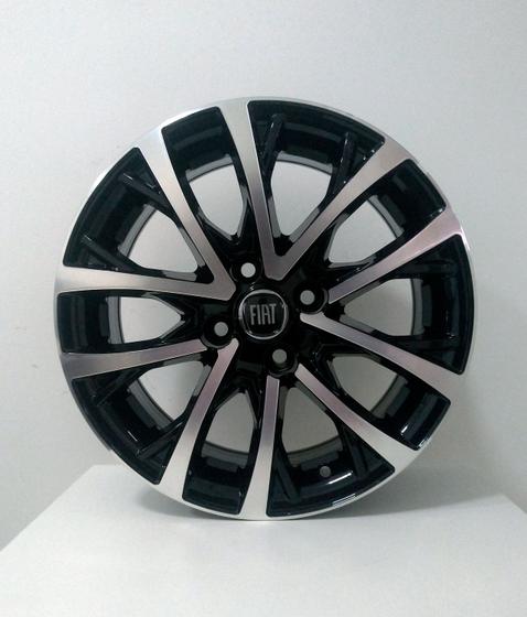 Imagem de Rodas Aro 15 BRW 1740 Fiat Toro Ranch 4x98 Preta Diamantada