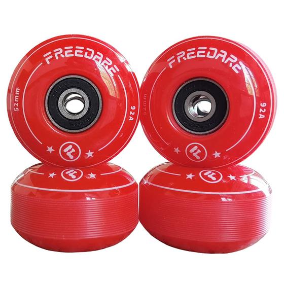 Imagem de Rodas de Skate FREEDERE 52mm 90A (Vermelhas) - Kit com 4 Unidades