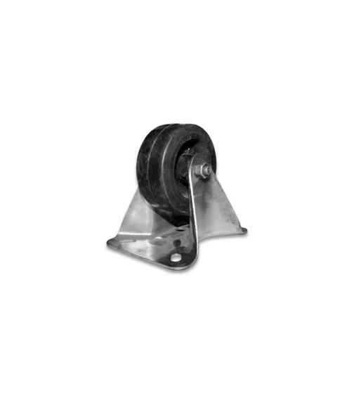 Imagem de Rodinha 75mm Ferro com Borracha 3 Polegadas com Placa Fixa