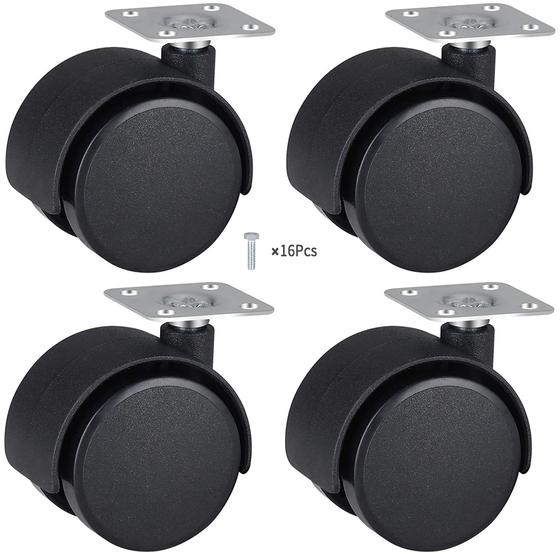 Imagem de Rodinha Para Móveis Kit 4 Rodízios 50 Mm Com Parafusos