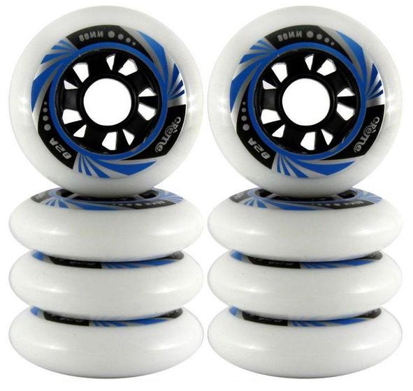 Imagem de Rodinha para patins roller 80mm kit com 8 rodas azul