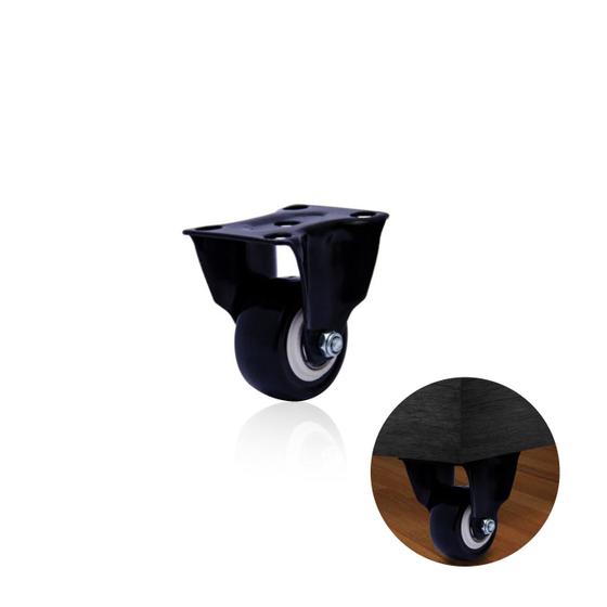 Imagem de Rodizio Fixo Roda de 50mm Preto Com Rolamento Duplo