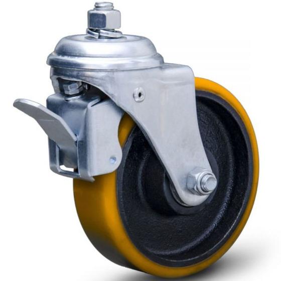 Imagem de Rodízio giratório com freio 4" PU moldado - GLEF.414.PF.E - Colson