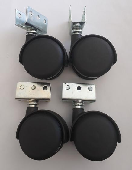 Imagem de Rodizio giratório para móveis roda de nylon canal u 16 mm kit s90 u mf até 120 kgs