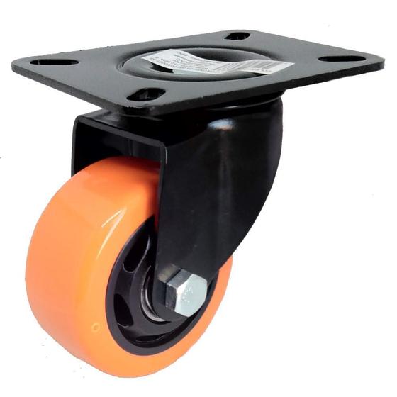 Imagem de Rodizio giratório sem freio serie black preto / laranja 3 polegadas Colson