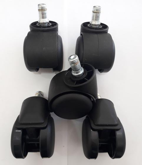 Imagem de Rodizio para cadeira de escritório roda de nylon kit s90 a mf até 160 kgs