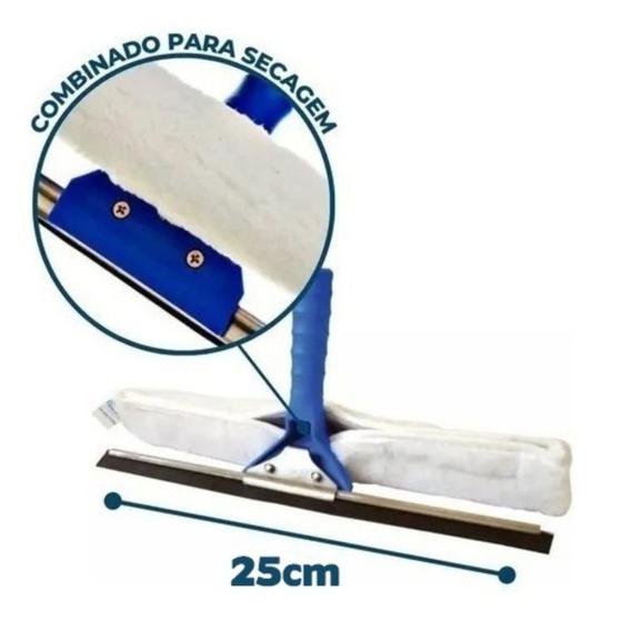 Imagem de Rodo combinado bralimpia 25 cm limpa vidros sem cabo 