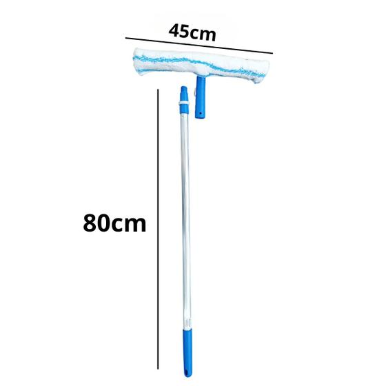 Imagem de Rodo Combinado Limpa Vidros 45 Cm Bralimpia Com Cabo De 80cm