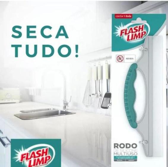 Imagem de Rodo De Silicone Multiuso Flash Limp Limpa Vidros Cozinha Pia FLP7658